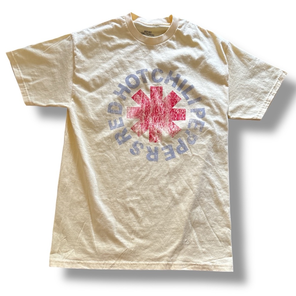 Red Hot Chili Peppers Yellow Crewneck Graphic Short Sleeve Cotton Tee Size Med